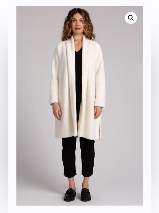 Sympli Jackets & Blazers - SYMPLI Cream Plush Open-Front Cardigan Jacket